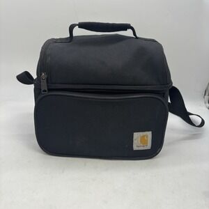 Carhartt 12 Can Insulated Lunch Box Cooler Two Compartment Black Bag Zip